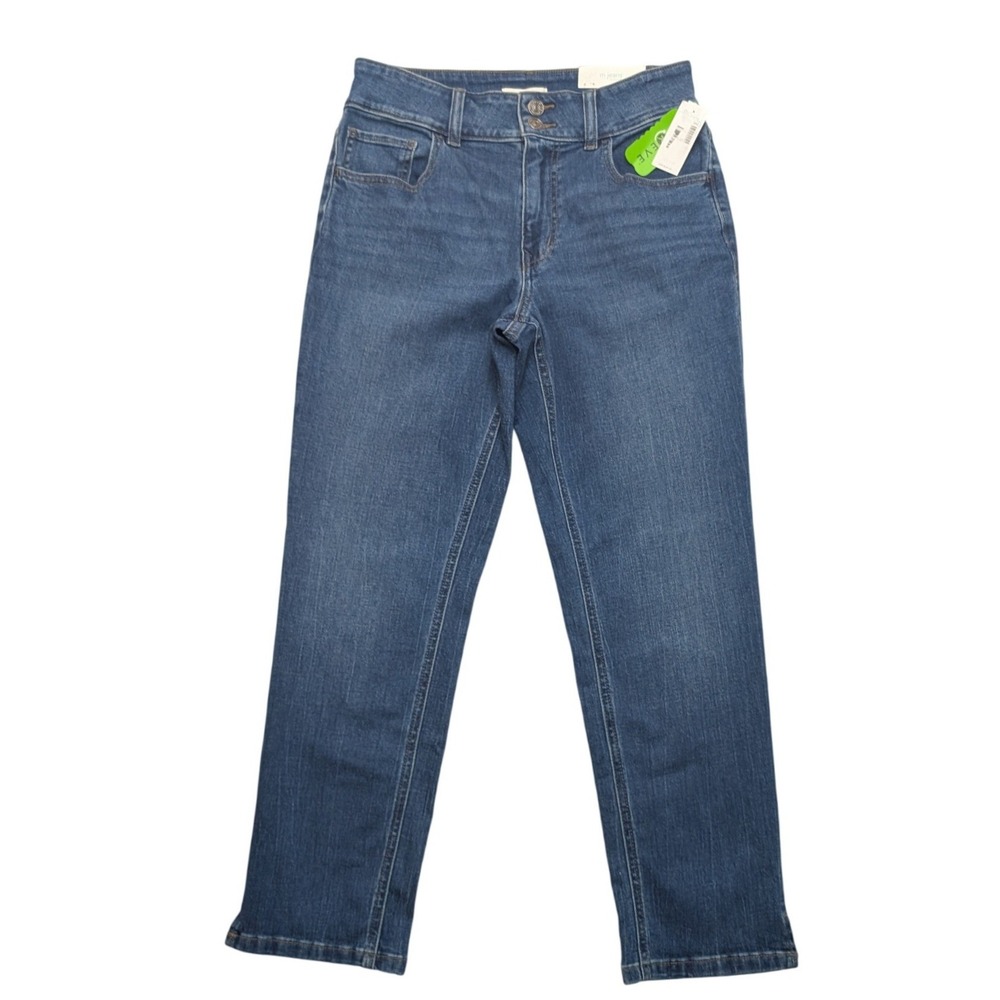 NWT M Jeans by Maurices Slim Straight Ankle Womens 8 Medium Wash Curvy Stretch